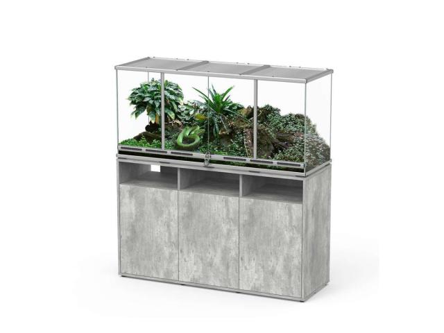 Terrarium avec meuble 132x45x60 Gris "LIVRAISON INCLUSE"