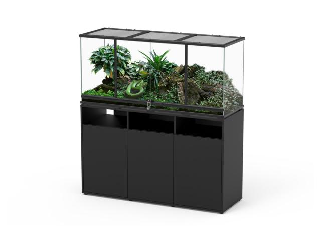 Terrarium avec meuble 132x45x60  Noir "LIVRAISON INCLUSE"